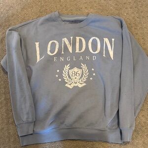 London England Graphic Crew Sweatshirt - Light Blue